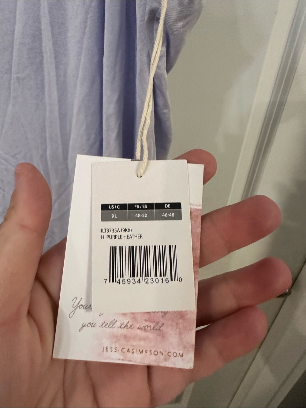 Jessica Simpson Lavender Racerback Sleep Tank - Picture 2 of 3